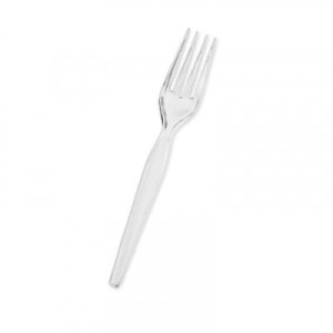 Disposable forks transparent, 17 cm, 50 pcs